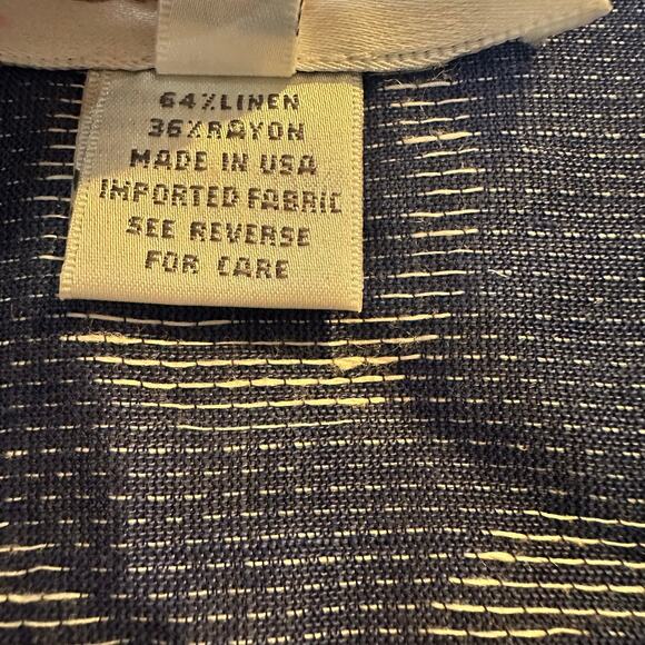 Vintage Oscar by Oscar De La Renta Blue Button Front Blouse - Picture 4 of 7